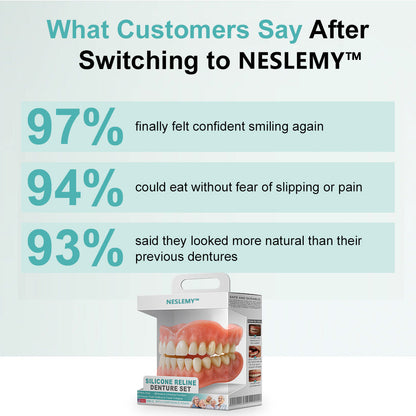 🦷NESLEMY™🦷 𝗔𝗱𝘃𝗮𝗻𝗰𝗲𝗱 𝗖𝘂𝘀𝘁𝗼𝗺𝗶𝘇𝗲𝗱 𝗙𝘂𝗹𝗹 𝗗𝗲𝗻𝘁𝘂𝗿𝗲 𝗦𝗲𝘁（✅Clinically backed comfort-fit dentures —  Trusted by 8,000+ USA users for all-day comfort.）